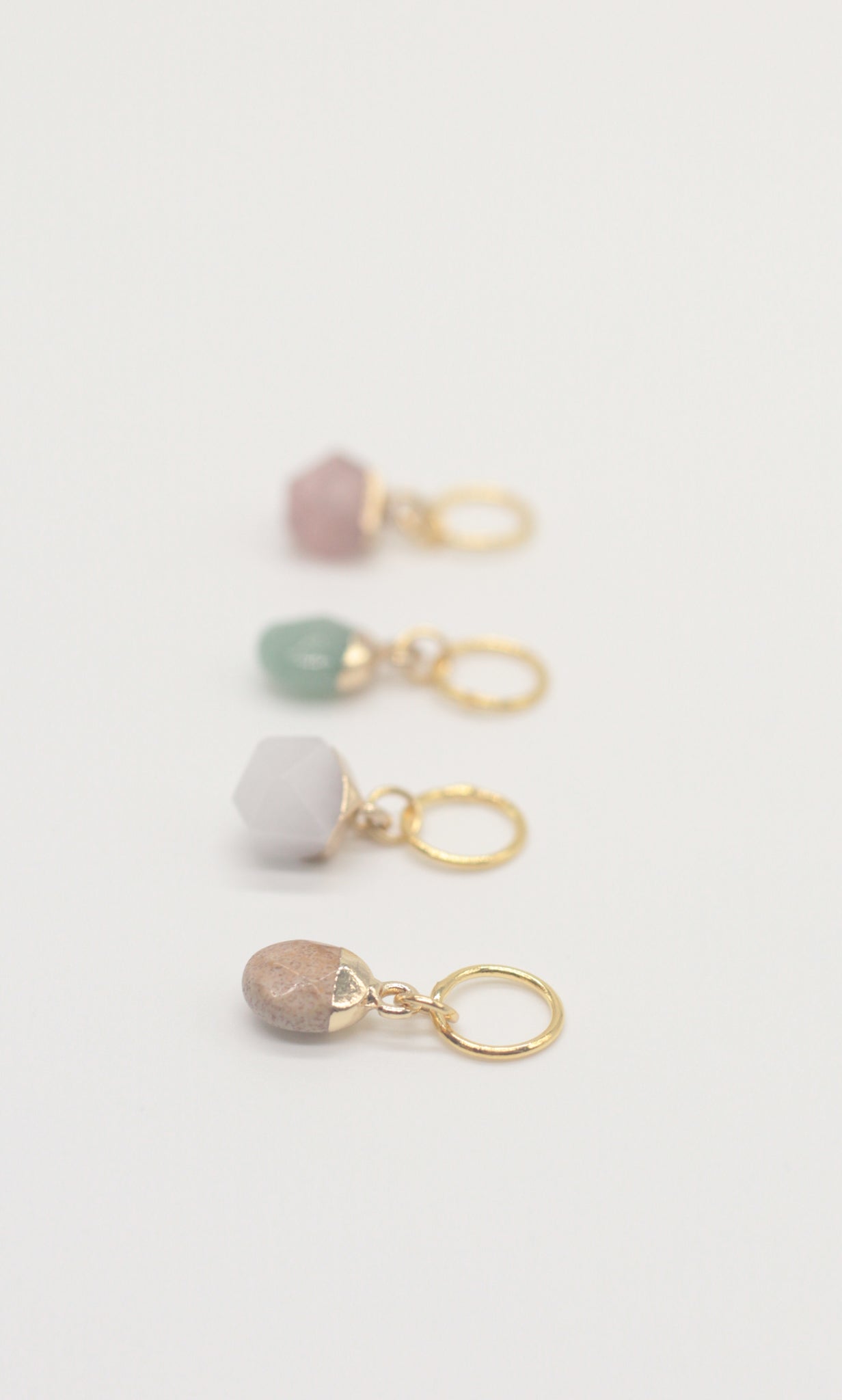 Strawberry Fields - Genuine Gemstone Stitch Marker Set