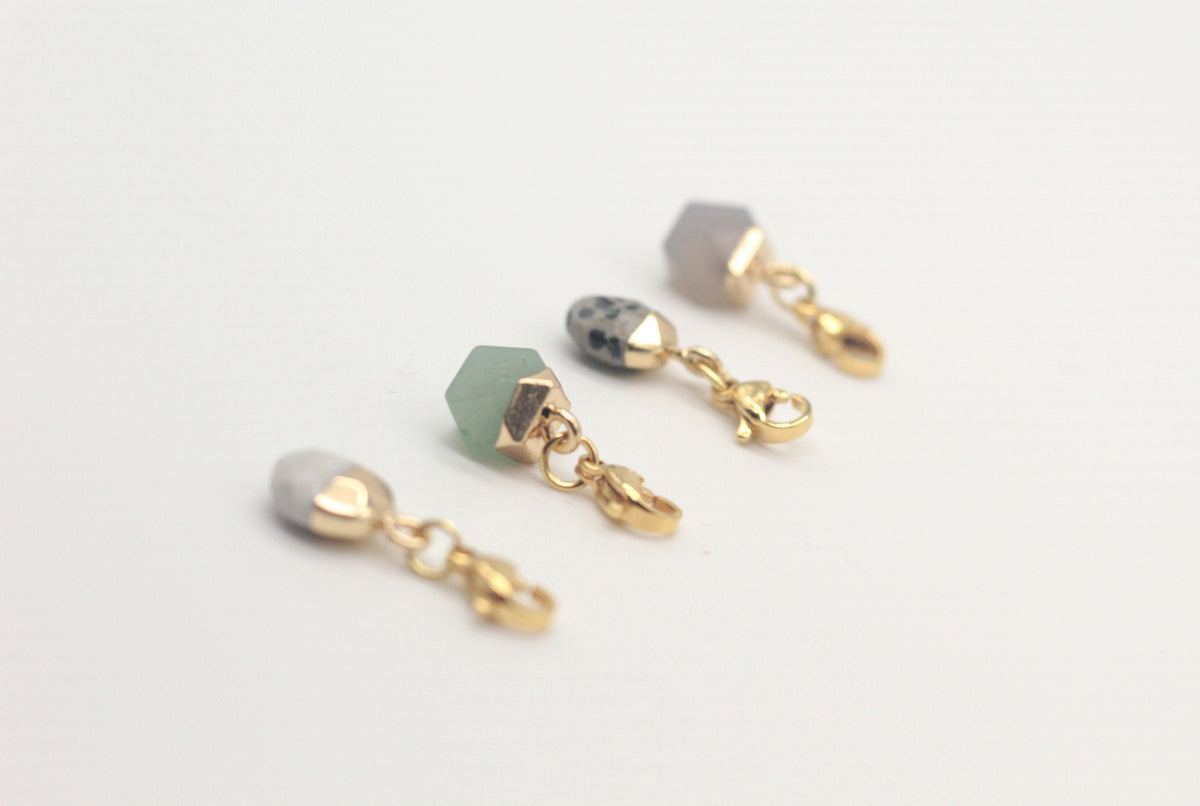 Earth Tones Genuine Gemstone Stitch Marker Set Skein and the Stitch