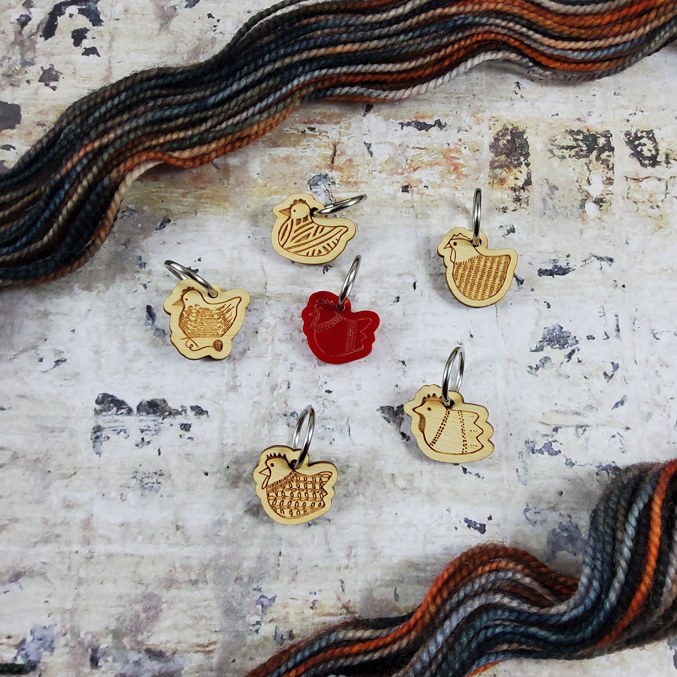 Katrinkles - Yarn Chickens Stitch Marker Set