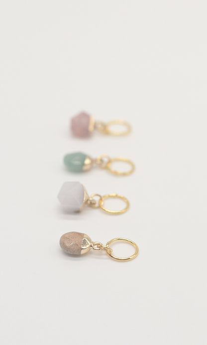 Strawberry Fields - Genuine Gemstone Stitch Marker Set