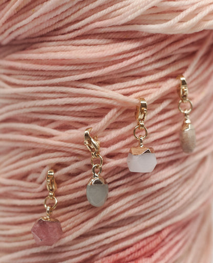 Strawberry Fields - Genuine Gemstone Stitch Marker Set